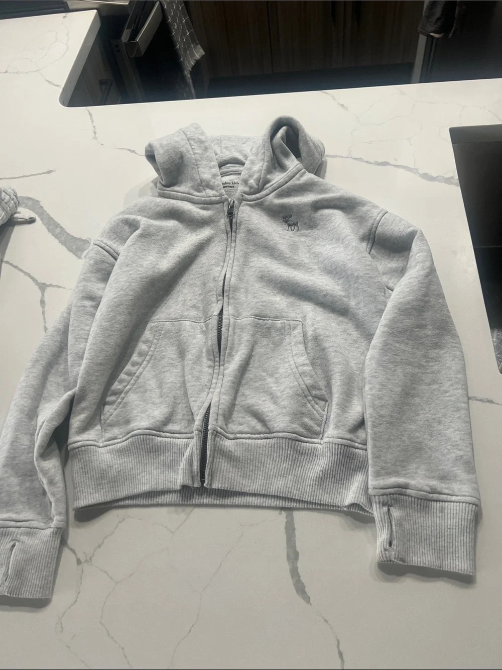abercrombie kids Light Gray Zip Hoodie & Joggers Set - Picture 5 of 8